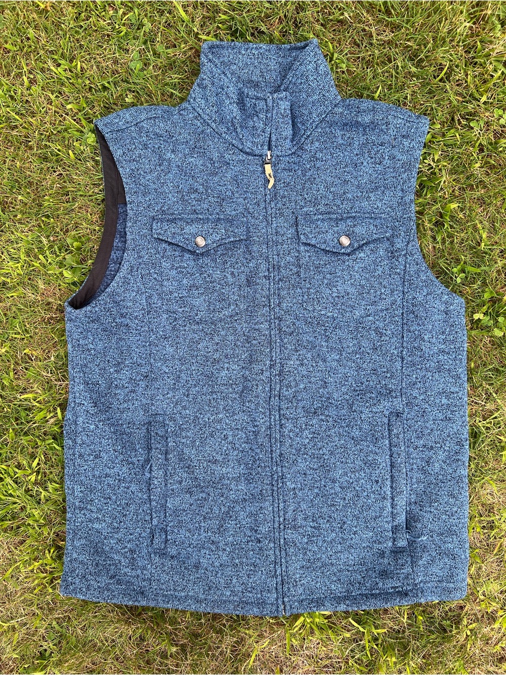 Mountain Khakis Heathered Blue Knit Zip Vest